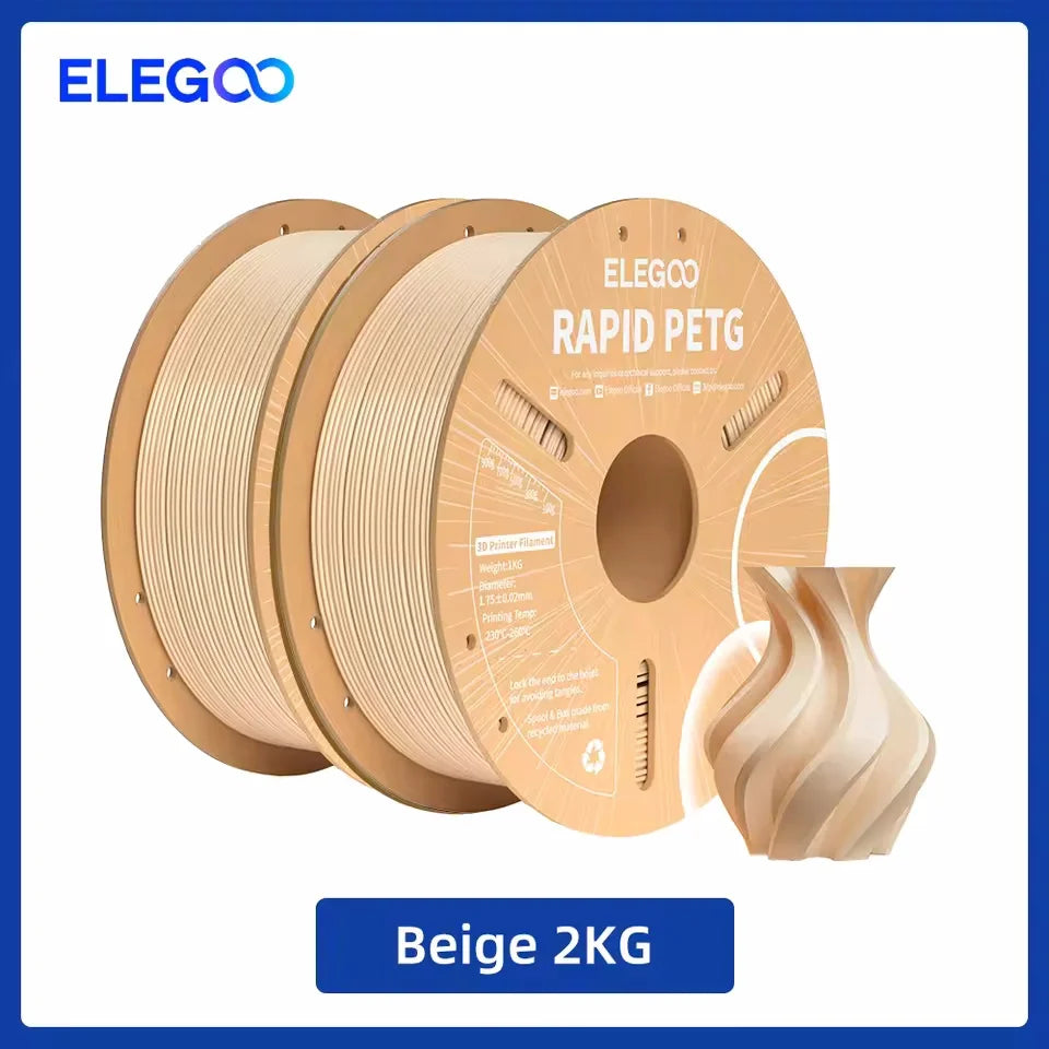 ELEGOO Rapid PETG Filament 1.75mm 1KG,High Speed 30-600mm/s 3D Printer Filament 1kg Fits for Most FDM 3D Printers Elk-Valley 3D