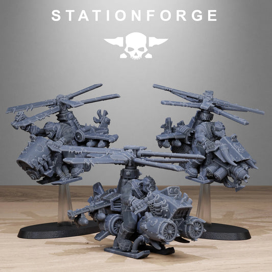 40k Compatible Paintable Miniature-Orc Deffkoptas-ABS resin material-Tabletop Wargame Accessories-Collectibles and Ornaments Elk-Valley 3D