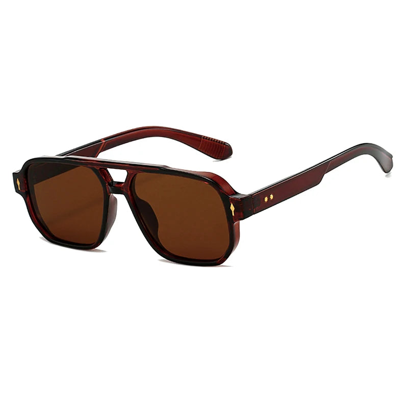 1pcs/4pcs Brand Fashion Square Women Men Sunglasses Retro Rivets Women Brand Designer Shades UV400 Sun Glasses Shades Elk-Valley 3D
