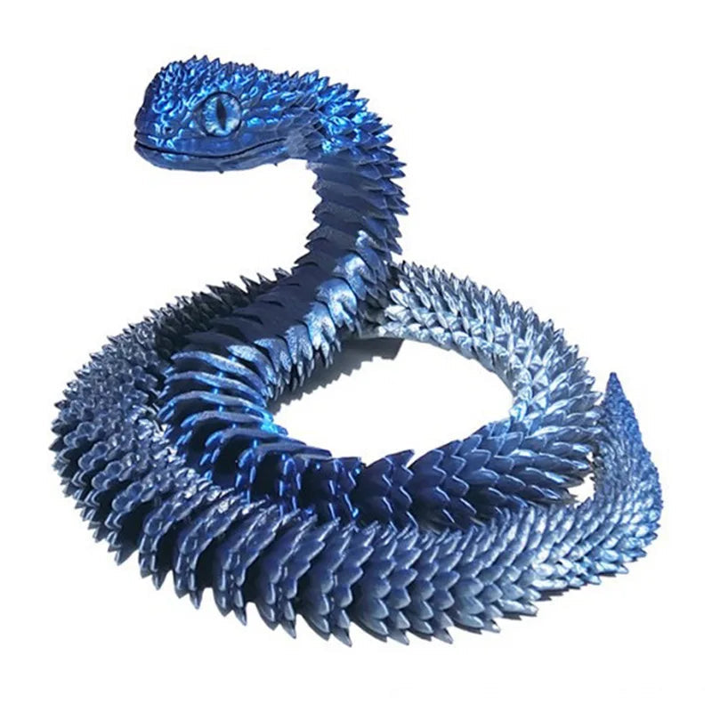 3D Printed Snake Multi-Joint Rotatable Stereoscopic Snake Office Desktop Ornament Home Decor Animal Model Figurine Car Decor Elk-Valley 3D