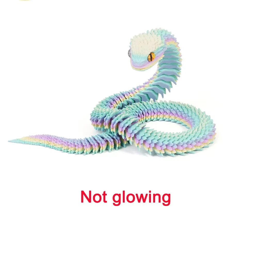 30/40cm 3D Printed Snake Toys Funny Rotatable Articulated Printed Snake Craft Ornament Simulation Animal Home Desktop Ornament Elk-Valley 3D