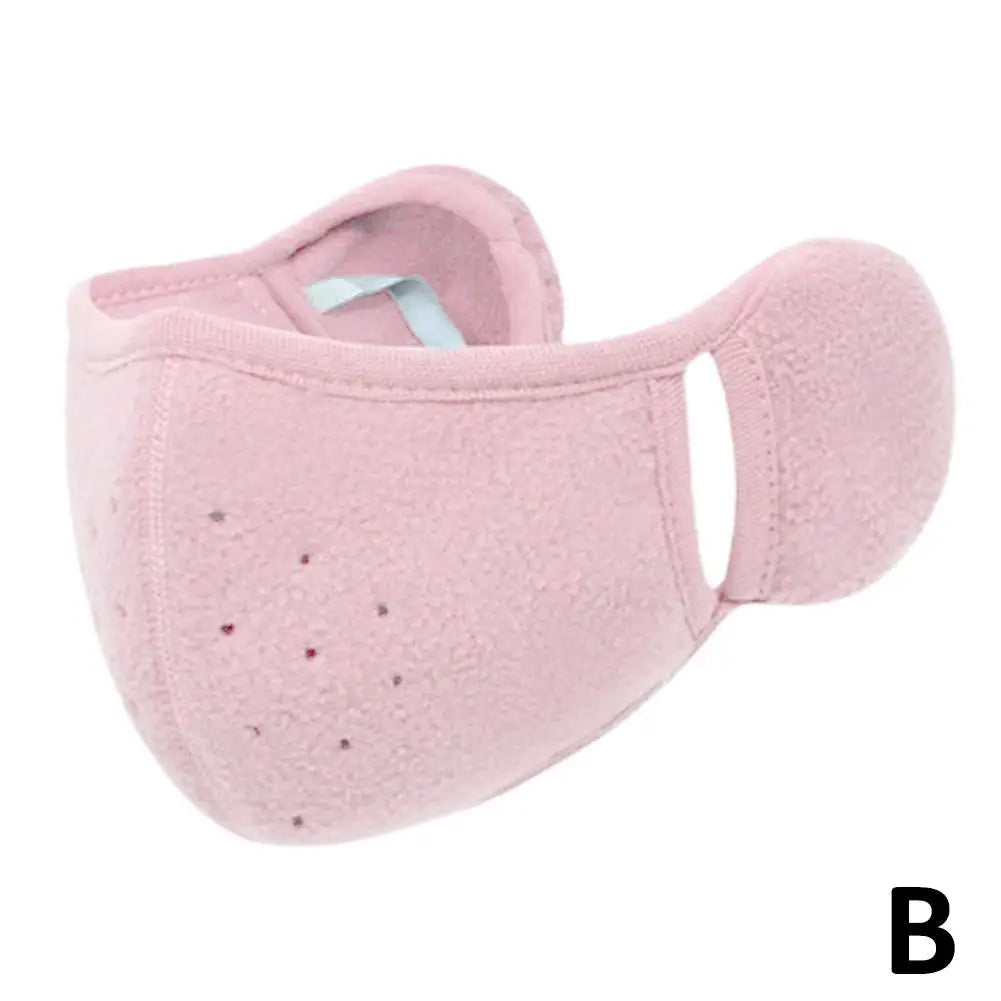 Winter Fleece Earmuffs with Windproof Mouth Cover Unisex Warm Ear Warmer Breathable Face Mask for Outdoor Activities Elk-Valley 3D