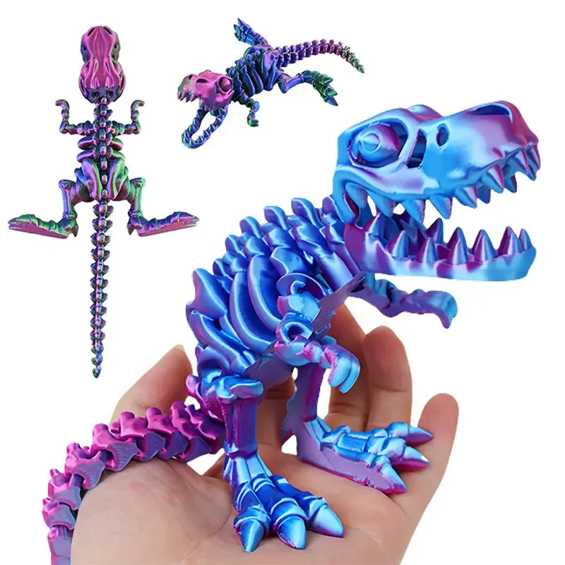 3D Printed Dragon Dinosaur Model Joints Can Move Freely Desktop Craft Ornament Gifts for Kids For Landscaping Decoration Elk-Valley 3D