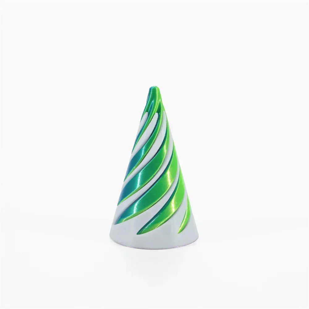 3D Printed Spiral Cone Toy Impossible Pyramid Passthrough Sculpture Pass Through Pyramid Toy Mini Vortex Thread Illusion Elk-Valley 3D