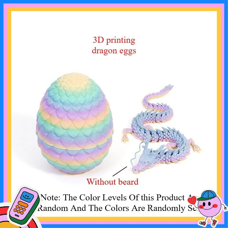 3D Printed Dragon Eggs, Containing Little Dragons, Easter 3D Movable Eggs, Stress-Relieving Toys, Surprise Printed Animal Toys Elk-Valley 3D