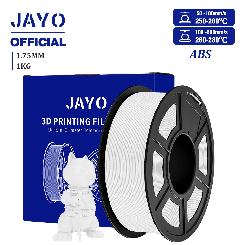 JAYO ASA / ABS / Easy ABS Filament 1.75mm 1KG 3D Filament Low Printing Temperature ABS 3D Printer Filament Excellent Resistance Elk-Valley 3D