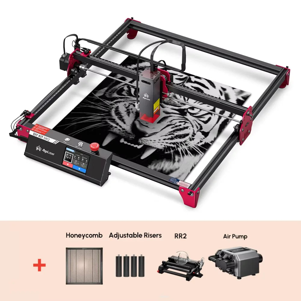 Algolaser DIYKIT MK2 40*43cm CNC Laser Cutter Engraver Air Aissit WiFi Table Metal Acrylic Wood Laser Cutting Engraving Machine Elk-Valley 3D