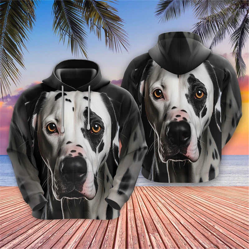 Men's Hoodies Dog Face 3D Printed Tops Autumn Harajuku Fashion Chihuahua Graphic Sweatshirts Pet Pullovers  Casual Animal Tops Elk-Valley 3D