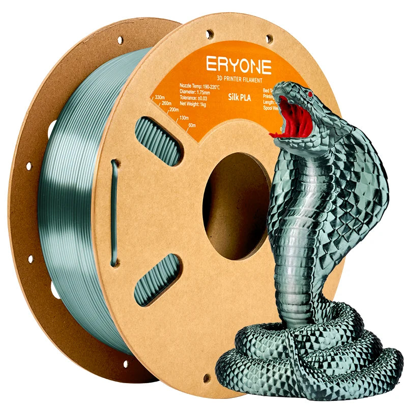 ERYONE 1KG Silk PLA 3D Printer Filament 1.75mm, Premium Silk Shiny Finish Single Color, Glossy Smooth Surface 1kg Spool Elk-Valley 3D