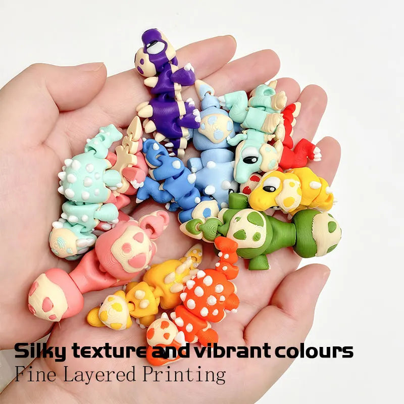 Mini 3D Printed Dinosaur Toys - Movable Joints Egg Shell T-Rex Spinosaurus Triceratops Brachiosaurus for Desktop Creative Decor Elk-Valley 3D