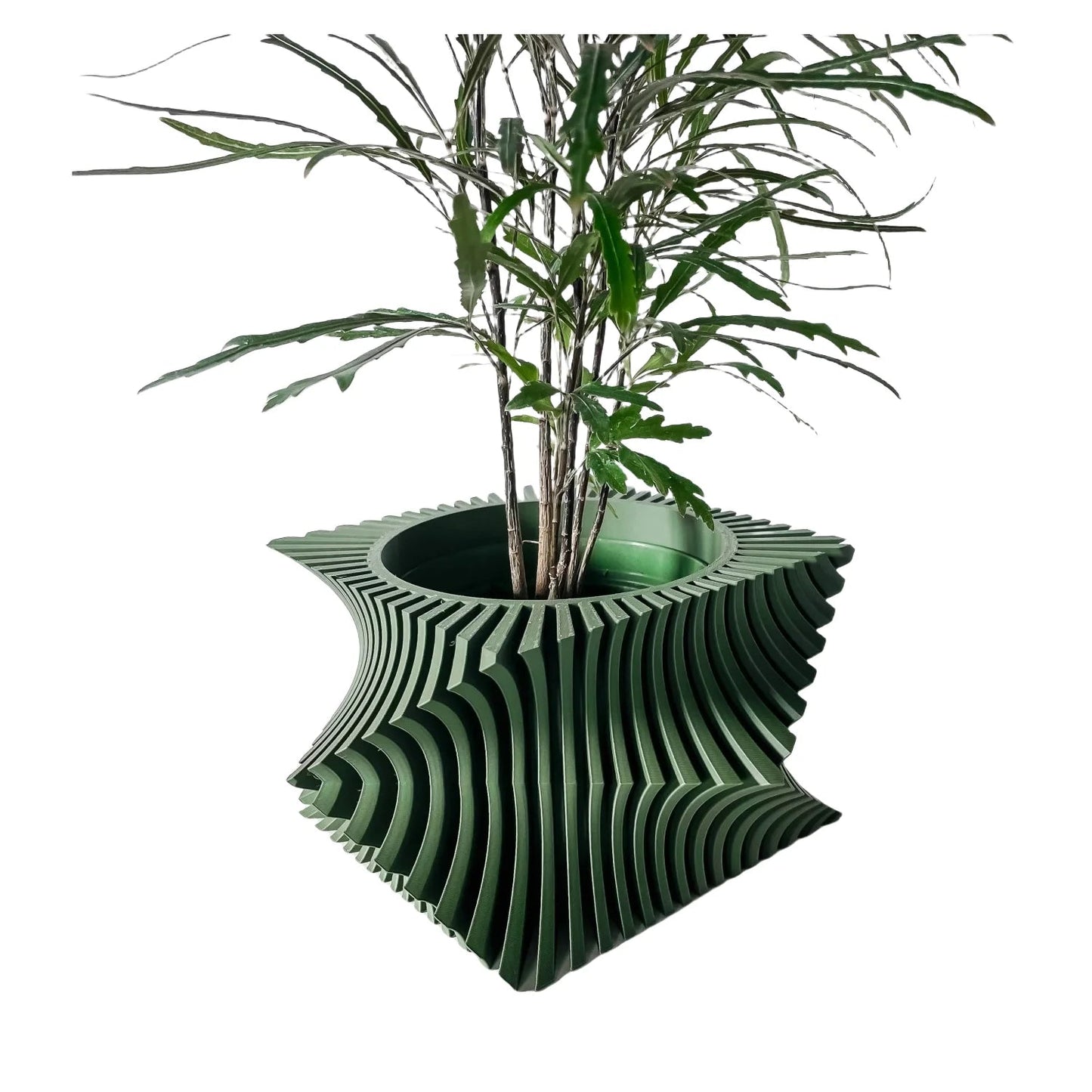 3D Printed Plant Pot Home Use Biodegradable Flower Pot Decorative  Stripe Flower Pot Desktop  Maceteras Decorations Interior Elk-Valley 3D