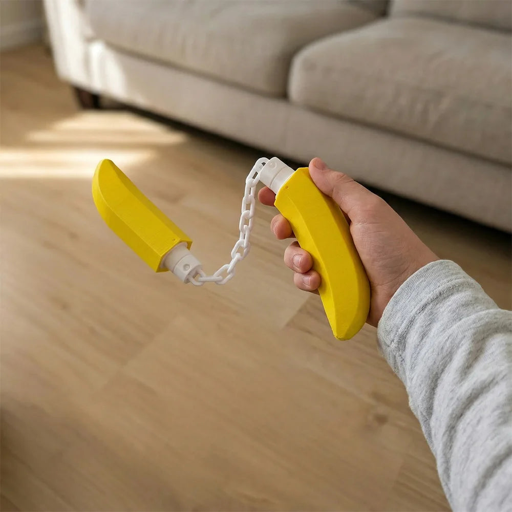 3D Printed Banana Shape Nunchaku, Creative Novelty Desktop Ornament, Funny Prank Toy Decoration Perfect Gift for Friends Elk-Valley 3D