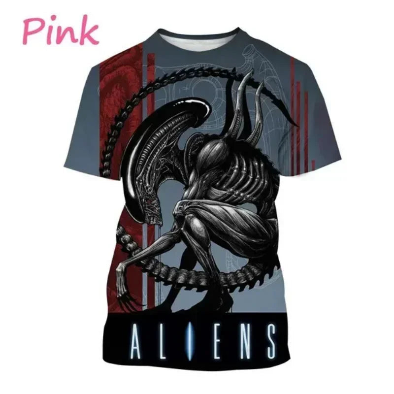 Fashion Men Clothing New Alien Creature 3D Print T-shirt Personalized Casual Oversized T Shirt Harajuku Street Unisex Tops Tees Elk-Valley 3D