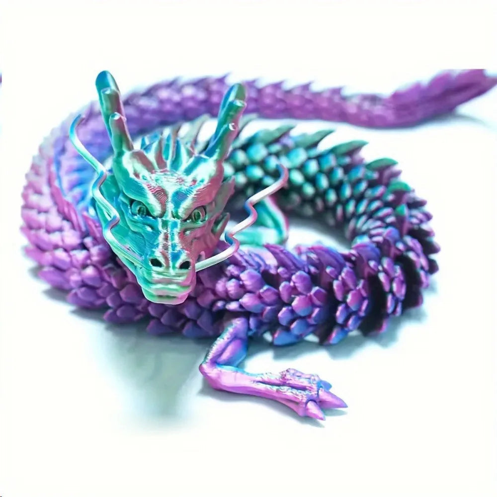 Chinese Dragon Surprise Egg Toy, 3D Movable Joint Dragon Model, Mini Desktop Decoration, Unique Art Craft Gift for Adults & Kids Elk-Valley 3D