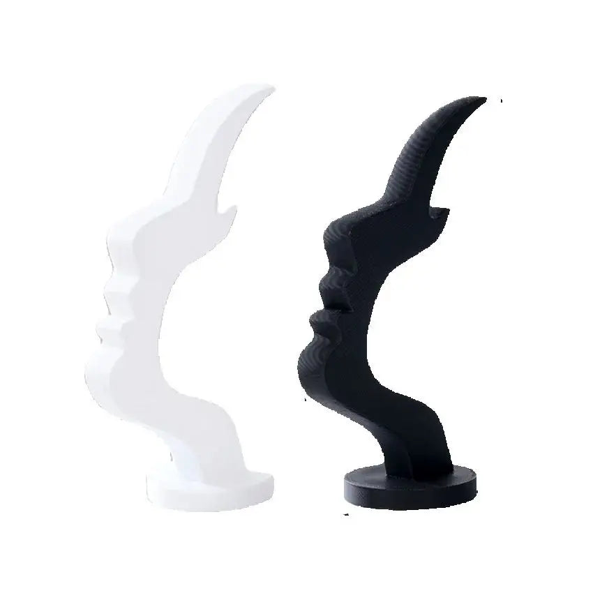 2Pc Creative Side Face Shaped Eyeglass Holder Stand 3D Printed for Glasses Storage Rack Fun Practical Desktop Art Decor Ornament Elk-Valley 3D