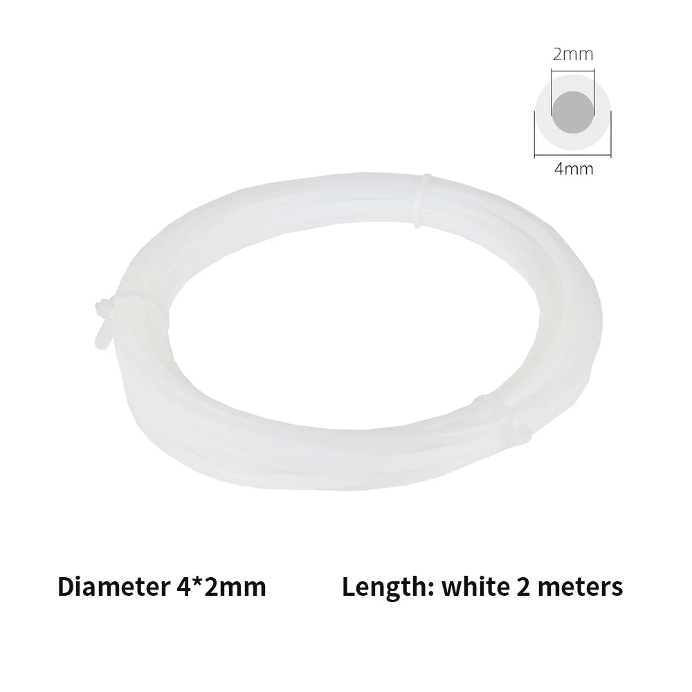 3D Printer  hotend Parts PTFE Tube Teflonto Pipe Bowden Extruder 1.75mm ID2mm OD4mm 1M 2M with Cutter and Cable tie White Black Elk-Valley 3D