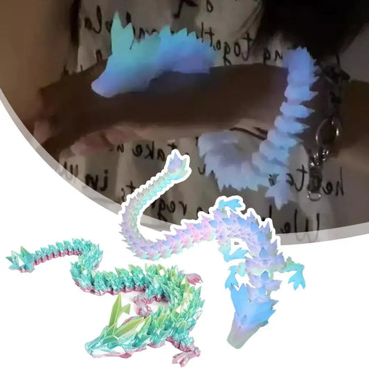 3D Printed Dragon toy Statue Cartoon Dragon Crafts for Home Decor decoracion Figurines Ornament Rotatable Articulated Dragon