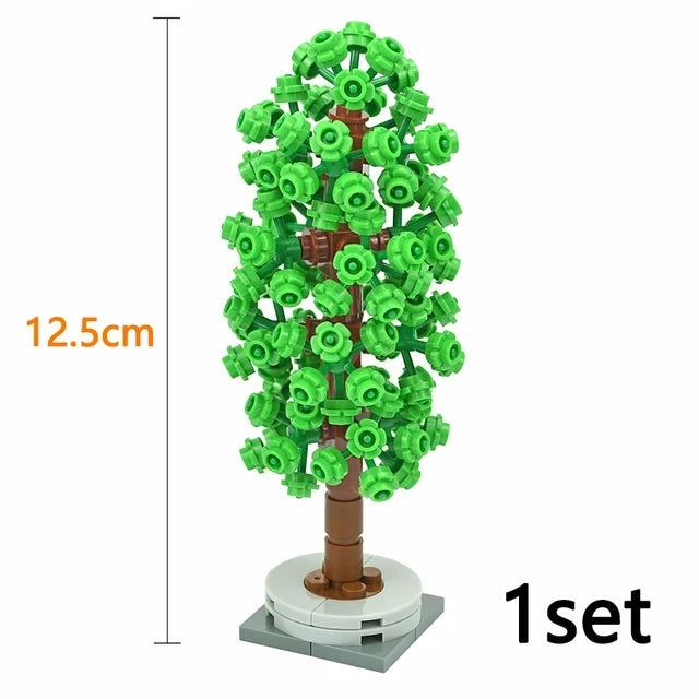 DIY Plant Tree City Bricks Assemble MOC Pine Christmas Tree Model Building Blocks Educational Sunflower Brick For Children Gifts Elk-Valley 3D