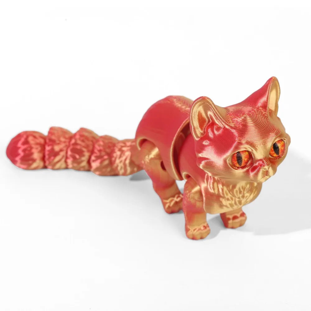 Big Eyes 3D Printed Cat Model Realistic Design Creative Sculpture Articulated Cats Doll 3D Printing Technology Cute Style