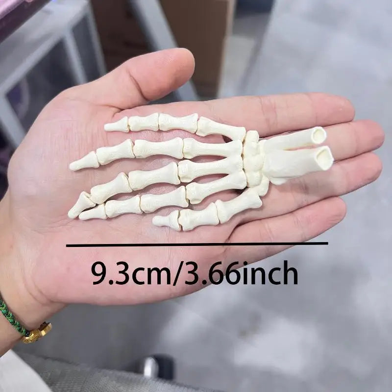 1Pcs/1Pair 3D Printed Realistic Flexible Joint Skeleton Hand Model Ghost Halloween Party Decoration Home Ornament Elk-Valley 3D