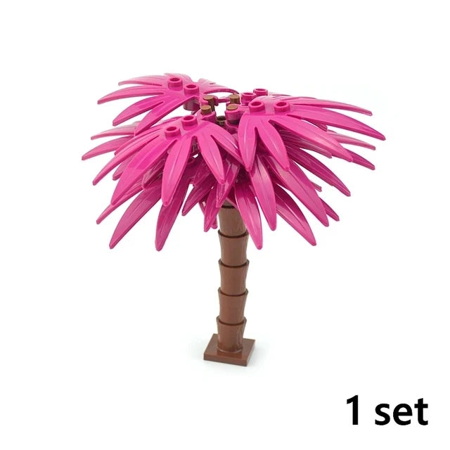DIY Plant Tree City Bricks Assemble MOC Pine Christmas Tree Model Building Blocks Educational Sunflower Brick For Children Gifts Elk-Valley 3D