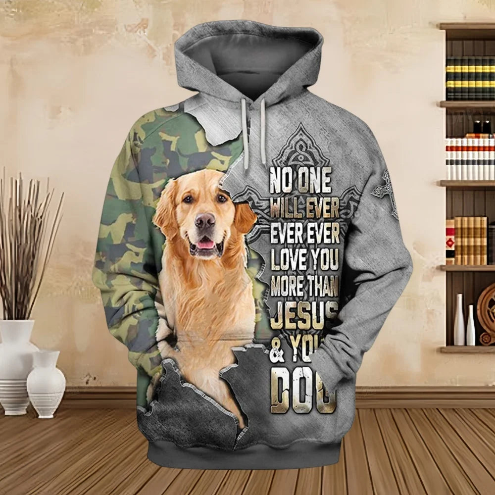 2024 New Hoodies 3D Graphic Silver Ribbon Hoodies Animals Dog Belgian Malinois Sweatshirts Casual Harajuku Sportswear Clothing Elk-Valley 3D