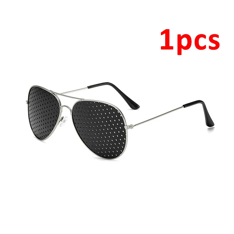 1-5PCS Anti-myopia Astigmatism Glasses With Holes Vision Correction Fatigue Pin Hole Glasses For Men Women Eyesight Improvement Elk-Valley 3D