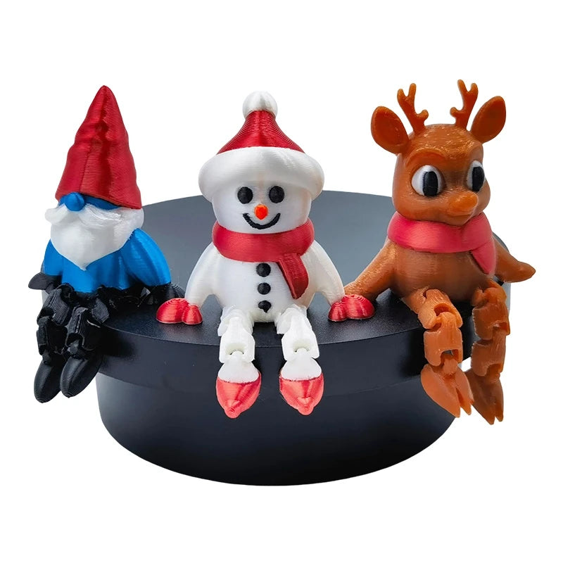Christmas Decoraitons 3D Printed Santa Claus Statues Ornament Room Desk Accessories Navidad Decoraciones Para El Hogar Elk-Valley 3D