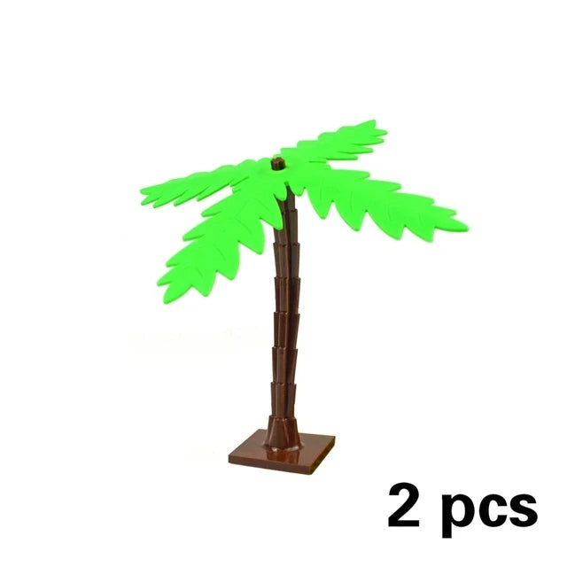DIY Plant Tree City Bricks Assemble MOC Pine Christmas Tree Model Building Blocks Educational Sunflower Brick For Children Gifts Elk-Valley 3D