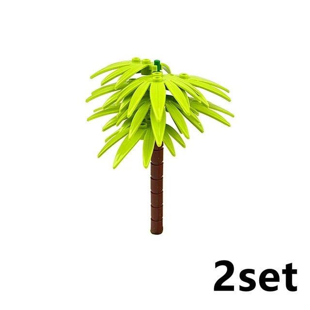 DIY Plant Tree City Bricks Assemble MOC Pine Christmas Tree Model Building Blocks Educational Sunflower Brick For Children Gifts Elk-Valley 3D