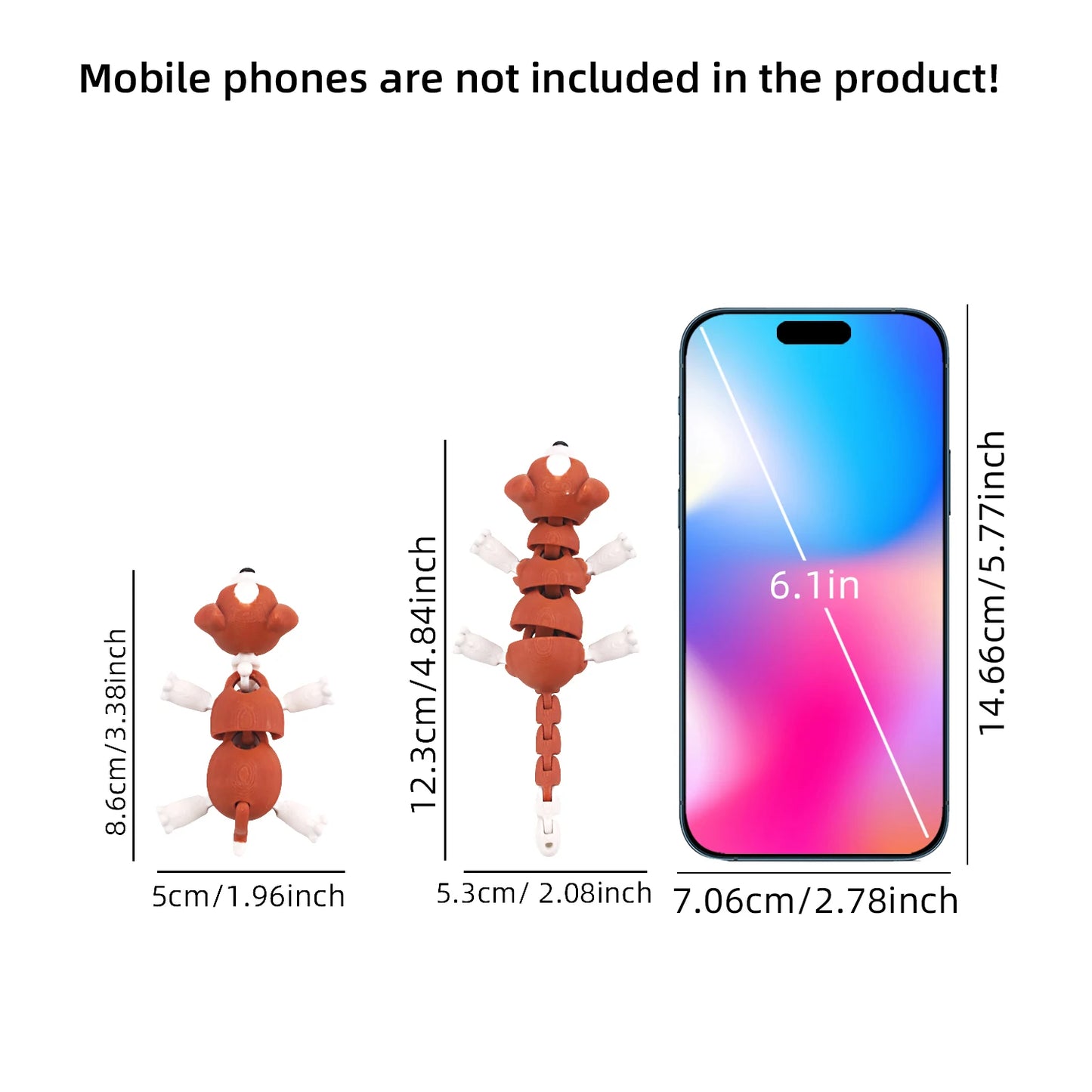 3D printed dog model, flexible animal toy statue, movable joints, home office decoration