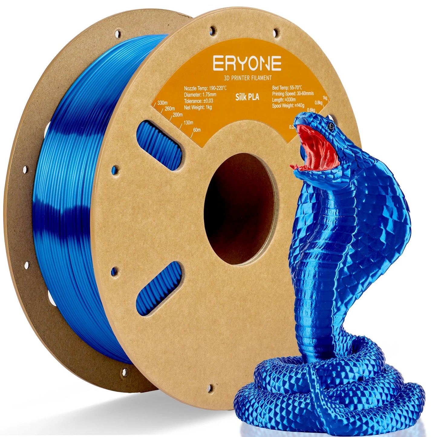 ERYONE 1KG Silk PLA 3D Printer Filament 1.75mm, Premium Silk Shiny Finish Single Color, Glossy Smooth Surface 1kg Spool Elk-Valley 3D