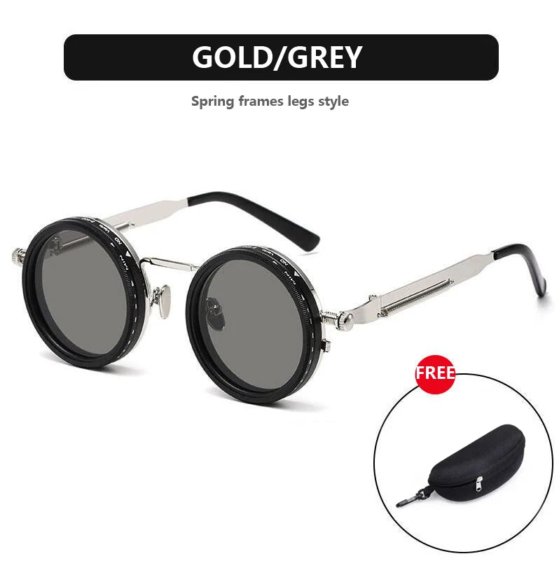 Polarized Round Sunglasses ND9 Adjustable Dimming Sun Glasses Men Women Retro Punk Men's Fishing Eyeglasses Outdoor Shades UV400 Elk-Valley 3D