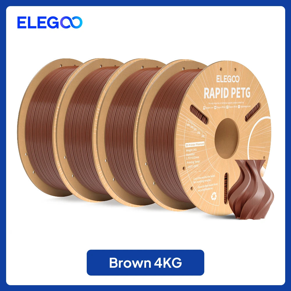 ELEGOO Rapid PETG Filament 1.75mm 1KG,High Speed 30-600mm/s 3D Printer Filament 1kg Fits for Most FDM 3D Printers Elk-Valley 3D
