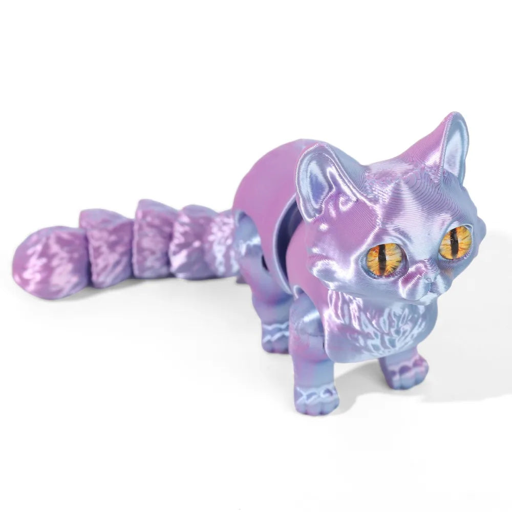 Big Eyes 3D Printed Cat Model Realistic Design Creative Sculpture Articulated Cats Doll 3D Printing Technology Cute Style