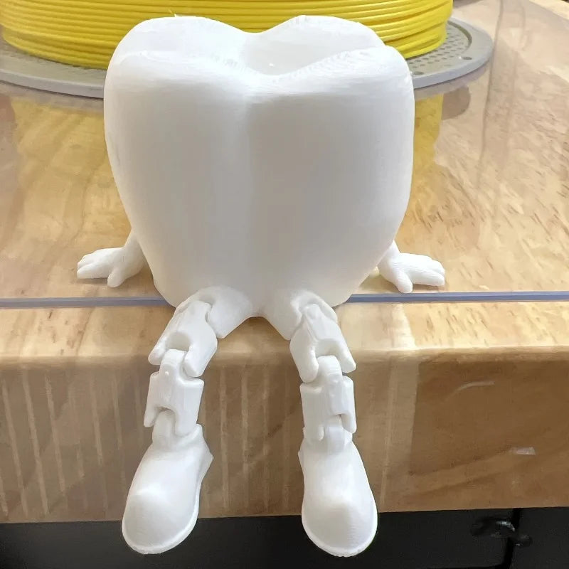 3D Printed Teeth Sculpture Ornaments, Cute Teeth Decorations with Legs, Fun Desktop Dental Decorations, Unique Home Decor