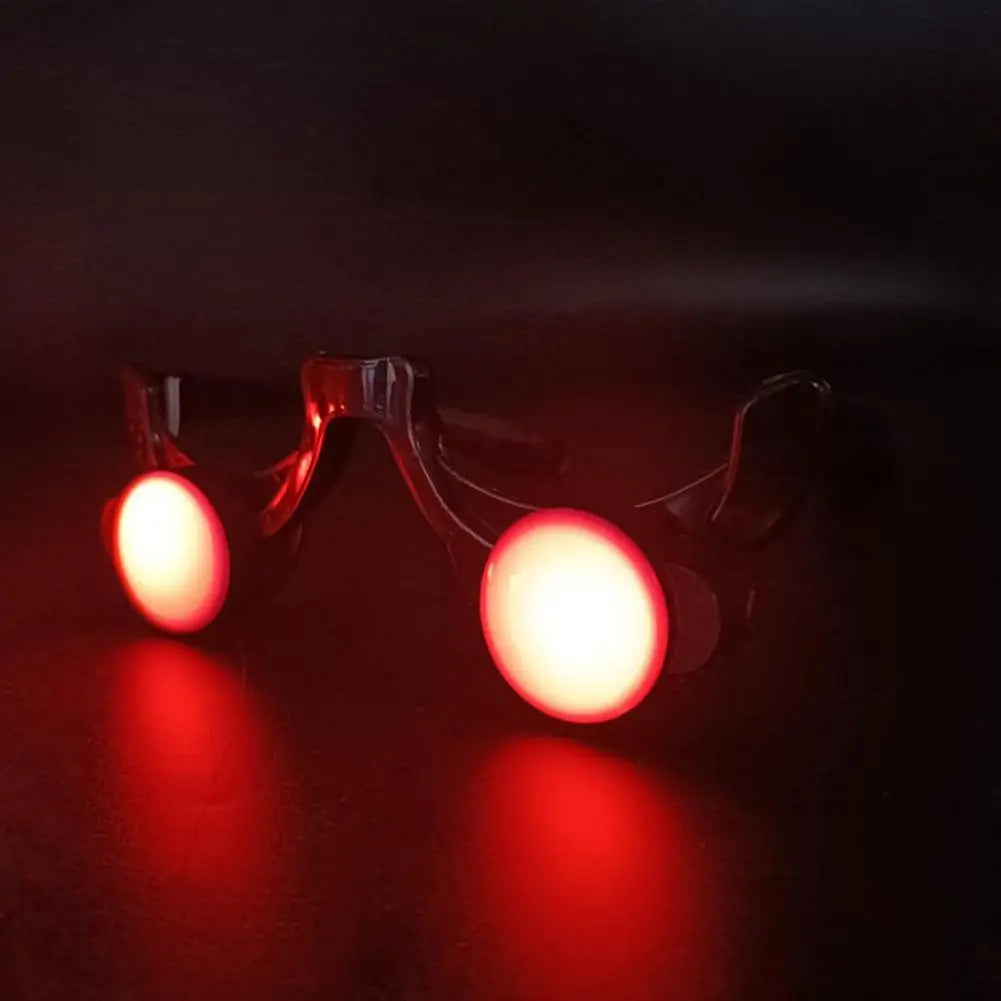 LED Luminous Glow Glasses Funny Red Eyes Halloween Clown Cosplay Anime Accessories For Christmas Bar KTV Birthday Party Elk-Valley 3D