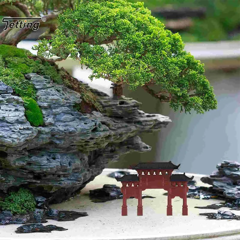 Miniature Archway Statue Ancient Building Model Japanese Garden Decor Fish Tank Decor Memorial Gate Mini Aquarium Decorations Elk-Valley 3D