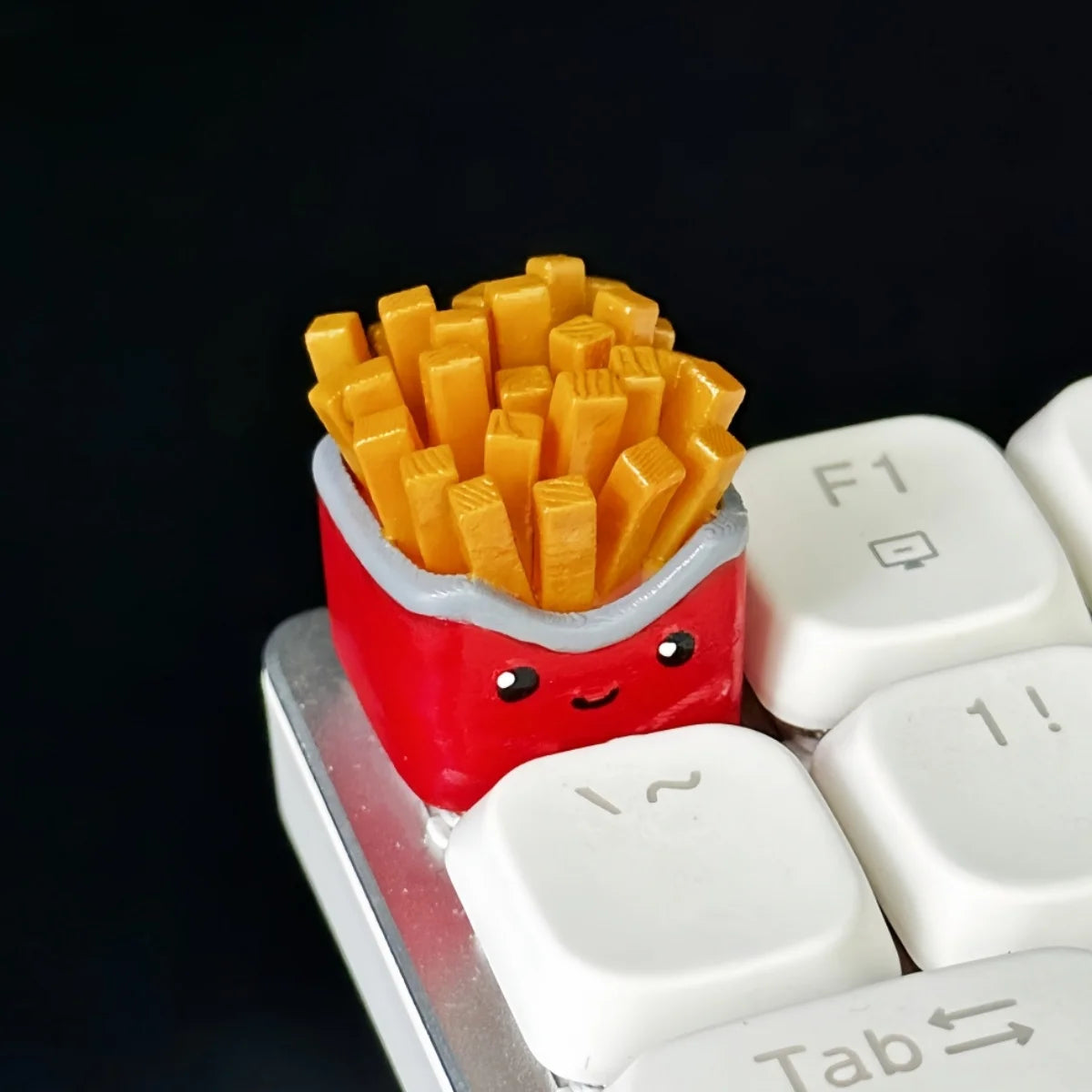 3d Printed Burger Fries Personalized Keycaps  Resin Material Coloring Delicious Food Fun Keycaps Mechanical Keyboard Cap
