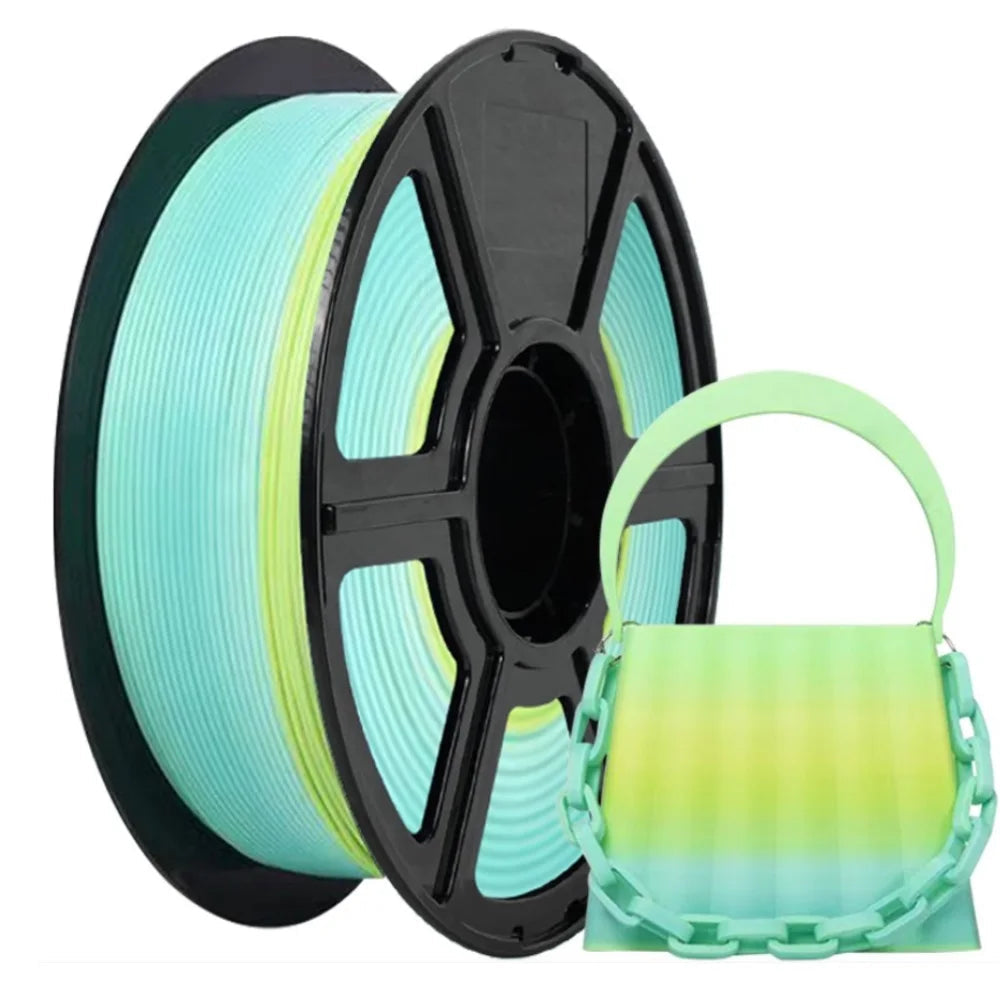 Flexible TPU Filament 1.75mm 1kg/500g/250g/200g Rainbow Color Change Filament TPU 3D Printer TPU Fexible Soft 95A Filament Green Elk-Valley 3D