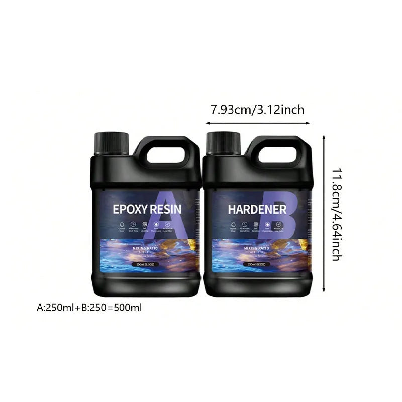 1:1 AB Epoxy Resin Glue Kits 500/1000ml High Adhesive Hardener Crystal Glue Set For DIY Resin Mold Jewelry Making Supplies Elk-Valley 3D