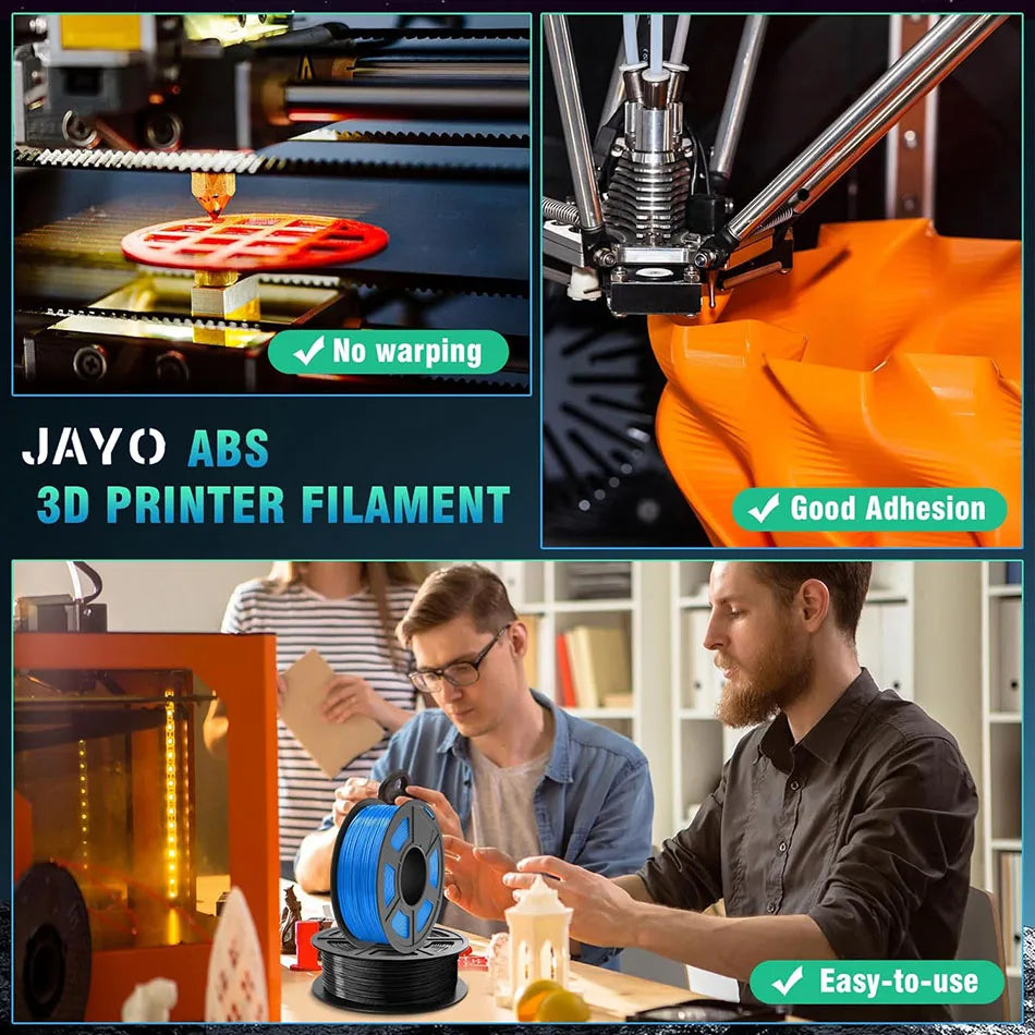 JAYO ASA / ABS / Easy ABS Filament 1.75mm 1KG 3D Filament Low Printing Temperature ABS 3D Printer Filament Excellent Resistance Elk-Valley 3D