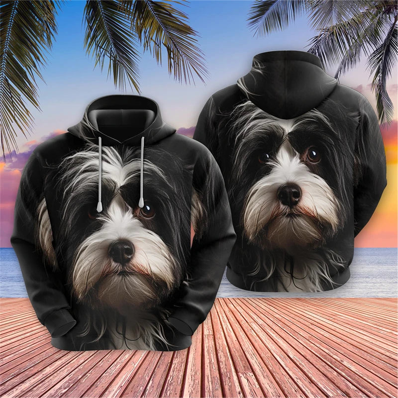 Men's Hoodies Dog Face 3D Printed Tops Autumn Harajuku Fashion Chihuahua Graphic Sweatshirts Pet Pullovers  Casual Animal Tops Elk-Valley 3D