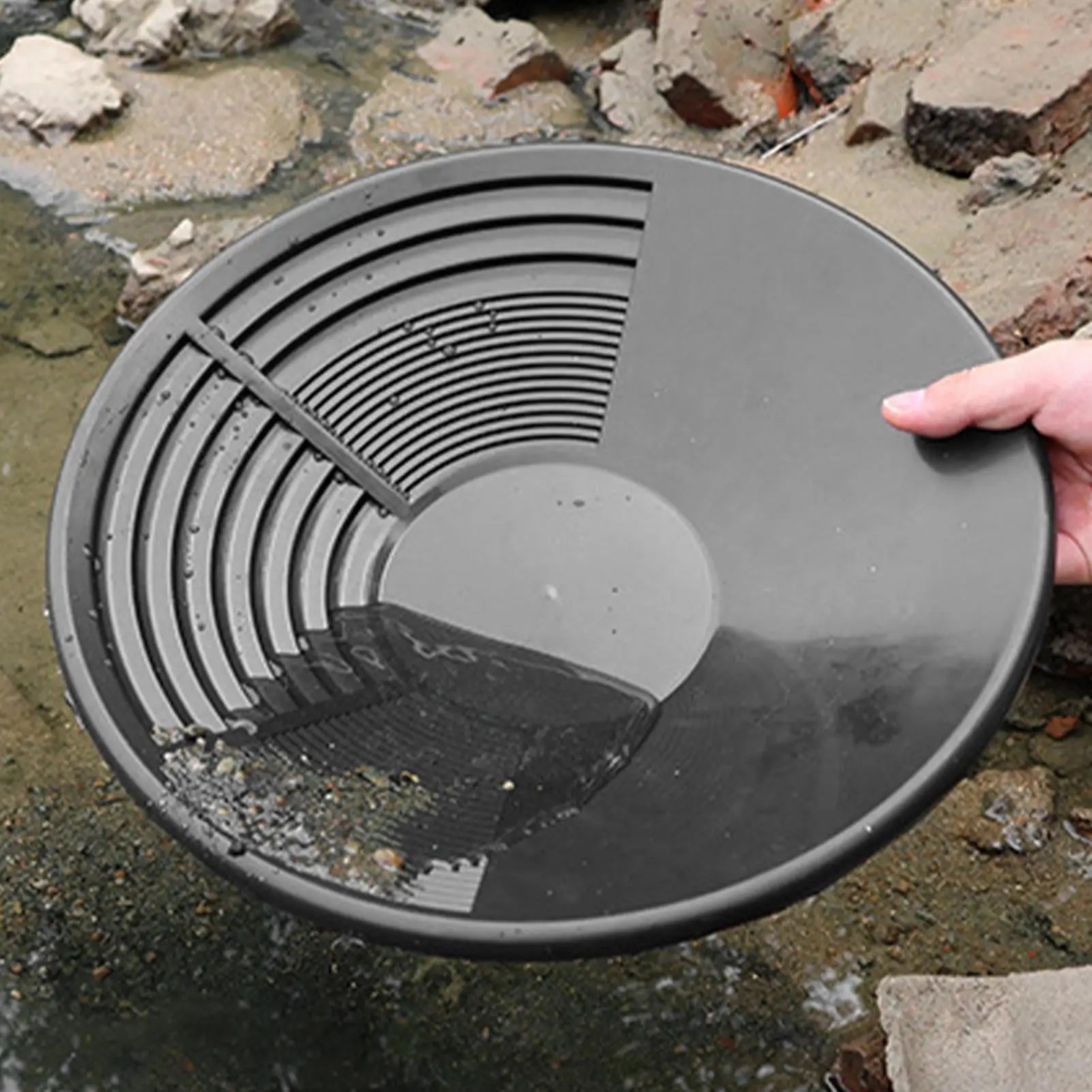 Plastic Gold Pan With Riffle Basin Mining Pan Dredging Prospecting River Tool Wash Gold Panning Equipment Elk-Valley 3D