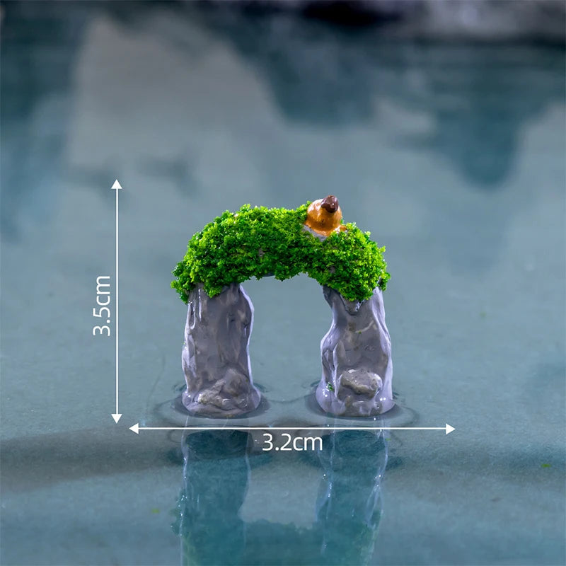 Miniature Archway Statue Ancient Building Model Japanese Garden Decor Fish Tank Decor Memorial Gate Mini Aquarium Decorations Elk-Valley 3D