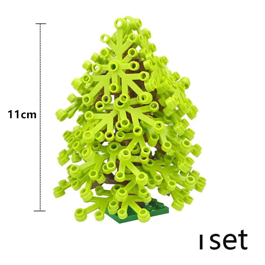 DIY Plant Tree City Bricks Assemble MOC Pine Christmas Tree Model Building Blocks Educational Sunflower Brick For Children Gifts Elk-Valley 3D