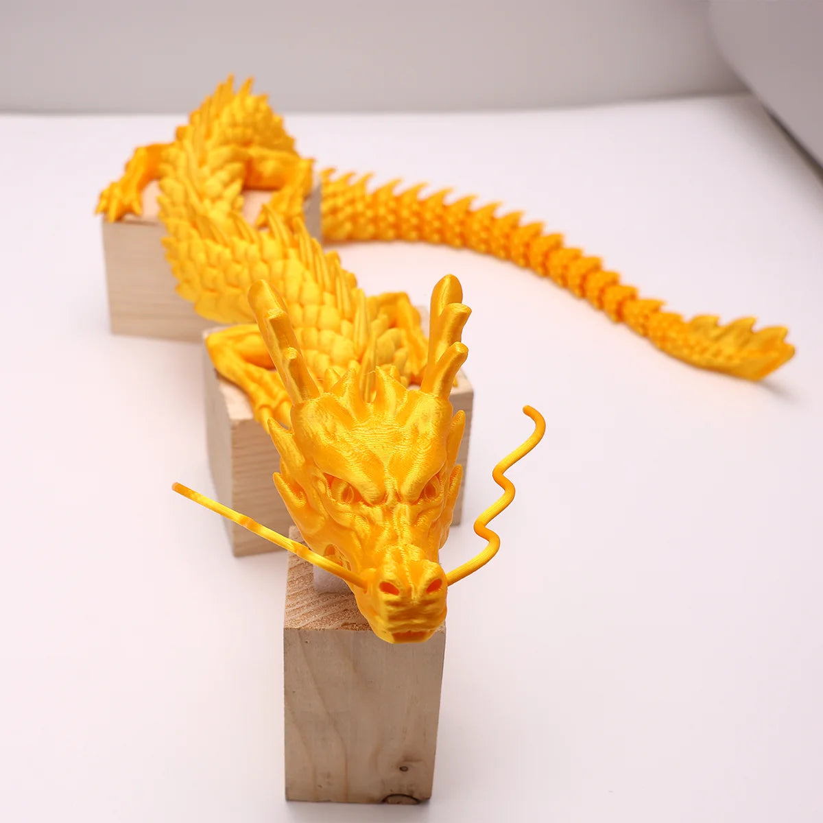Oversized Golden Dragon Statue,  Exquisite Mythical Creature Decoration, Ideal for Home, Office, Collection, Gift, and Ornament Elk-Valley 3D