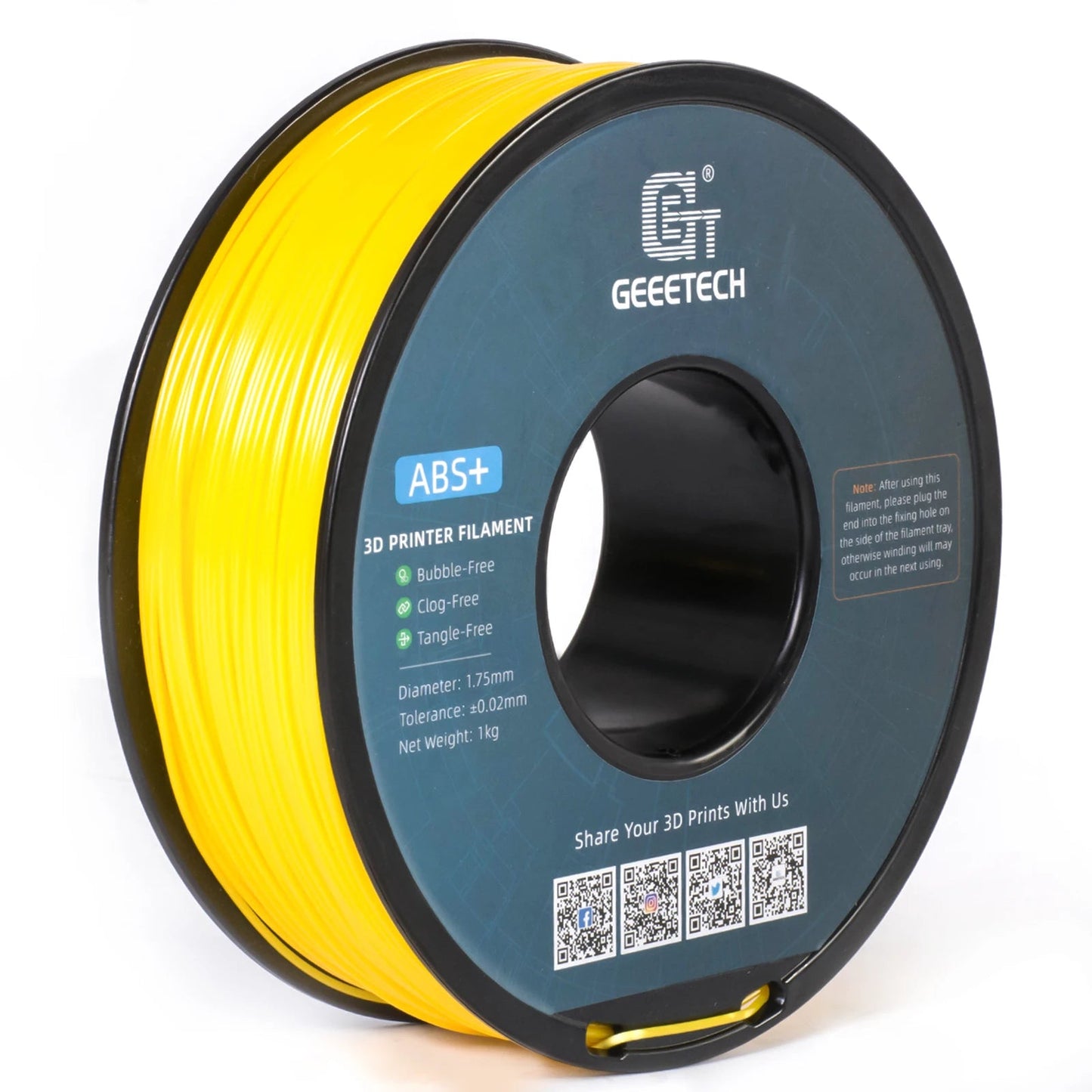 Geeetech  ABS+ 3D Filament 1.75mm 1KG plastic, 3D Printer Material, Tangle-Free, Non-Toxic, Vacuum Packaging White Black Elk-Valley 3D