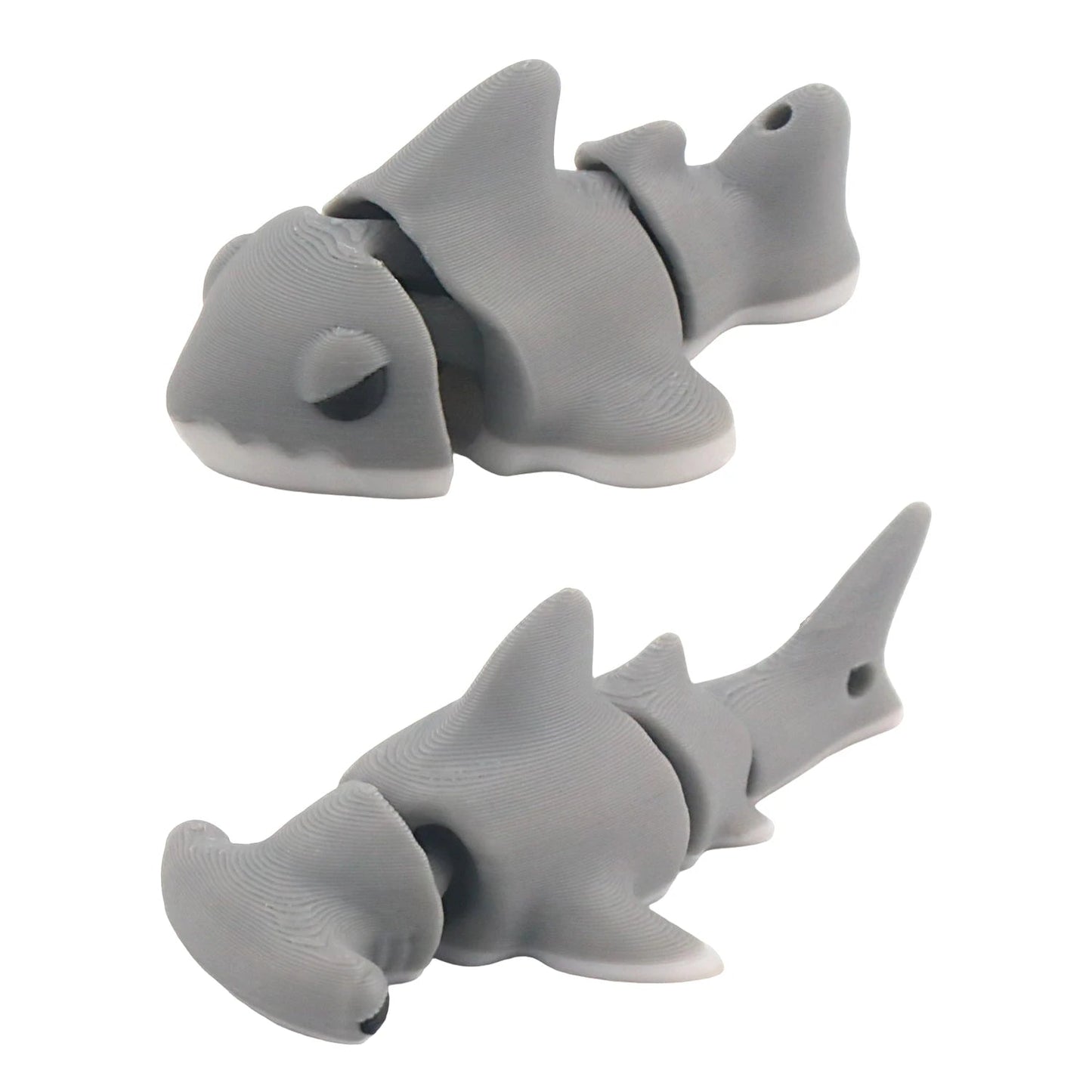 3D printed hammerhead shark+shark, with movable joints, simulating marine life models Elk-Valley 3D