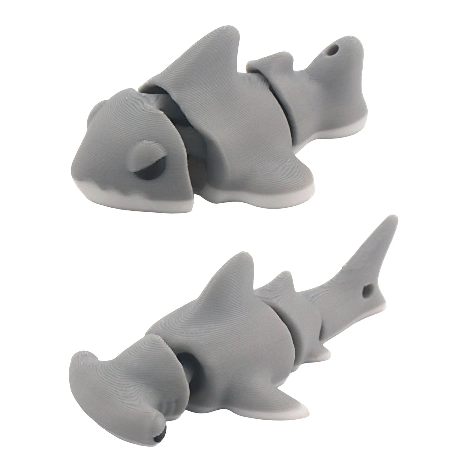 3D printed hammerhead shark+shark, with movable joints, simulating marine life models Elk-Valley 3D